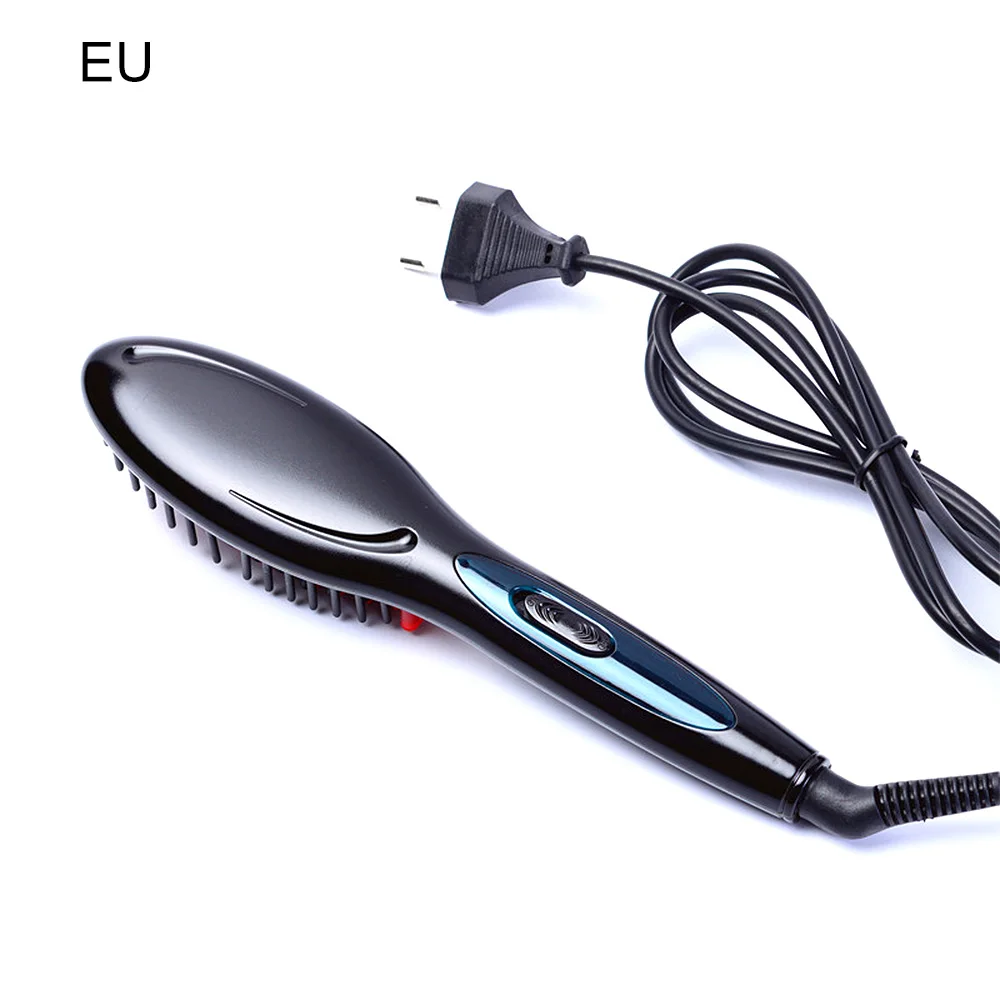 Portable Electric hair straightener brush Irons Comb Anti static Massage escova ionica cabelo Negative Auto Straight