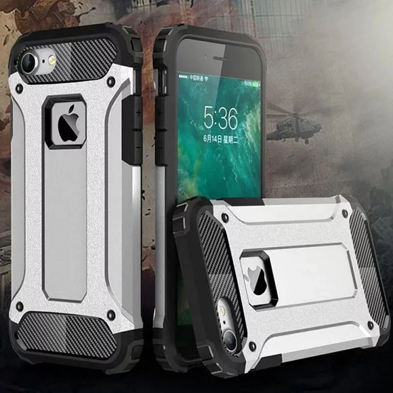 

For Apple iPhone 7 4.7" Capsule Carbon Fiber Black Case Silicone Shockproof Slim Hard Tough Rubber Hybrid Armor Case For iPhone7