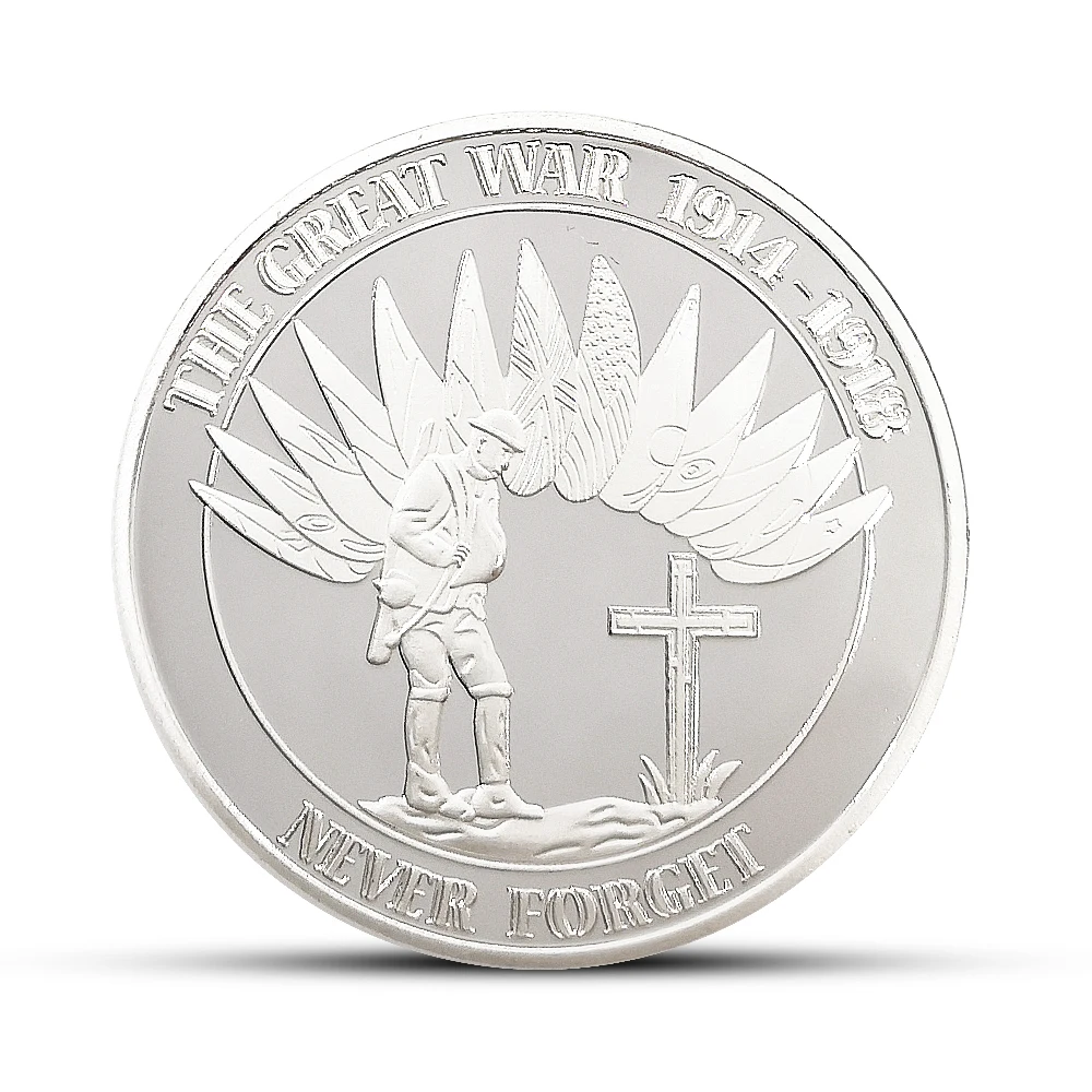 Silver WWI 1914 Lord Kttchener масонская сувенирная монета металлический значок вызов коллекция монет - Цвет: Silver