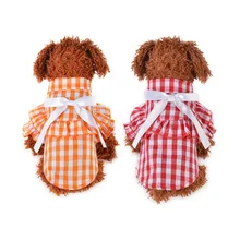 Весенне-летняя футболка для собак крутой жилет для животных Одежда для собак с коротким рукавом Клетчатый Топ для собак блузка для маленьких собак рубашки camisa perro 20A