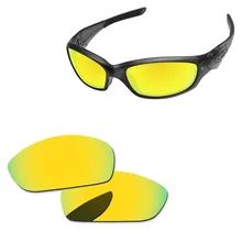 Polycarbonate-24K Золотые Зеркальные Сменные линзы для прямой куртки 2007 солнцезащитные очки Рамка UVA и UVB Защита