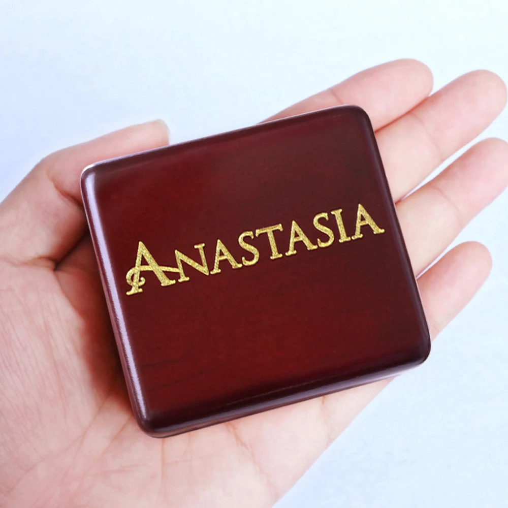 

Handmade Wooden Anastasia Music Box Birthday Gift For Christmas Valentine's day special gifts for lovers, childrens Wine red