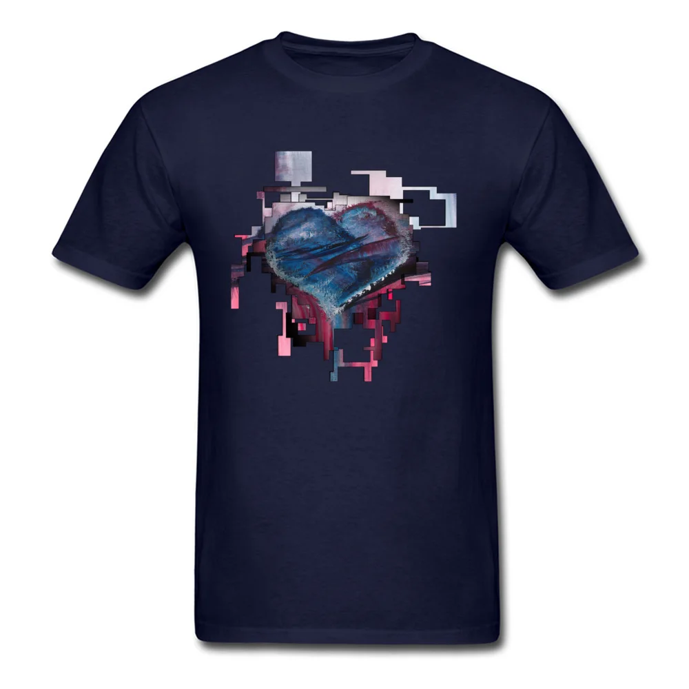 Modern Love 100% Cotton Men's Short Sleeve Tops & Tees Printed On Fall Top T-shirts Casual Top T-shirts 2018 Discount Round Neck Modern Love navy