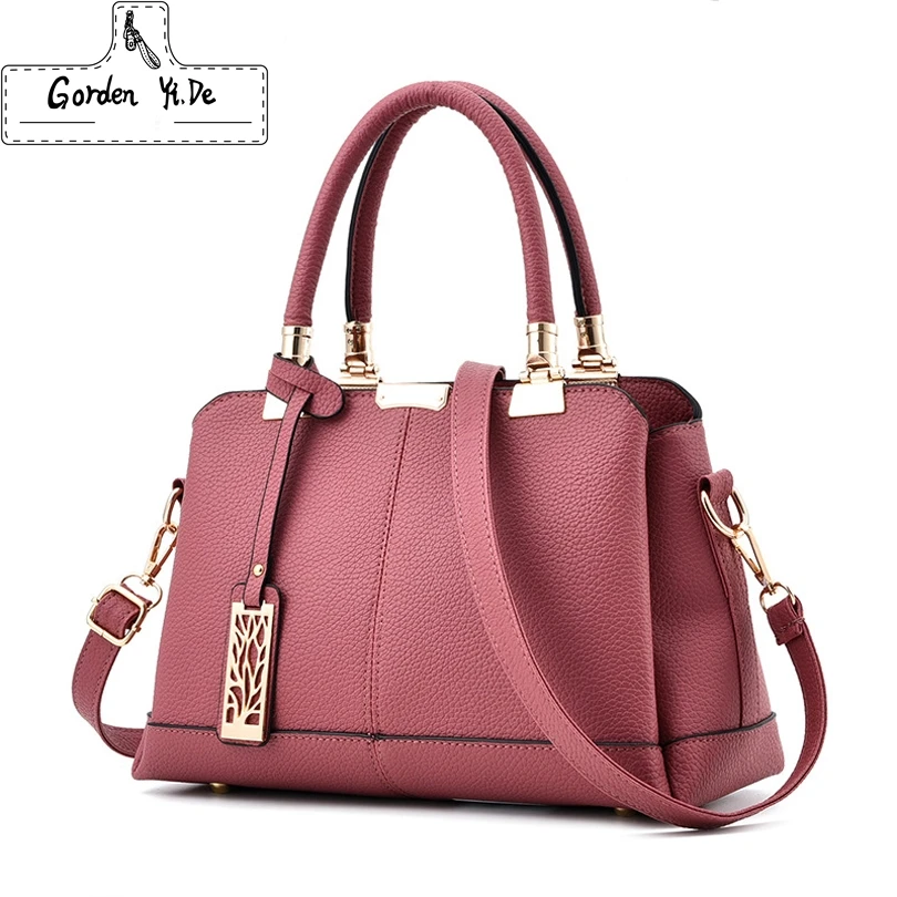 

Gorden Yi De New Women Leather Bag Brand Designer Bow Star Pendant Handbag Fashion Solid Style Shoulder Bags Luxury Casual Tote