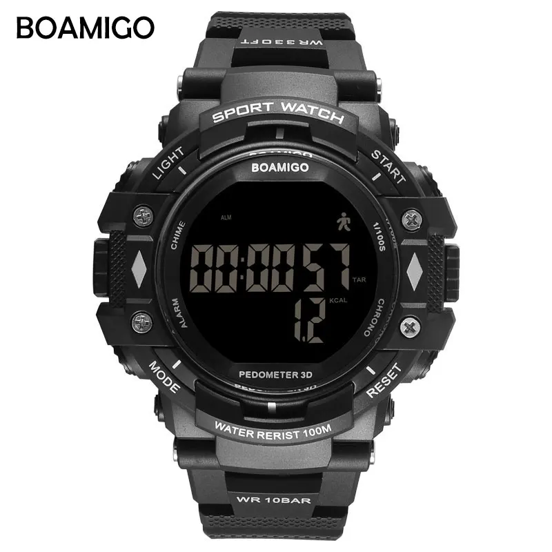Мужские Цифровые спортивные часы BOAMIGO shock в стиле милитари светодиодные