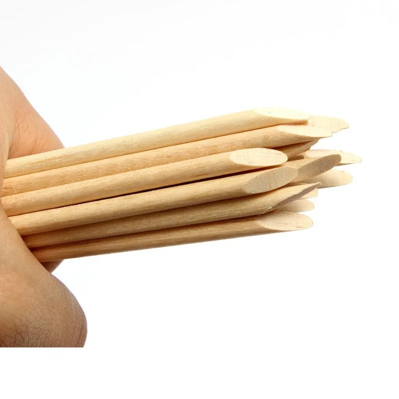 Empurrador de Cutícula Aparador de Unhas Ferramenta da Arte do Unha para Manicure Salão de Beleza do Produto Duplo-end Laranja Madeira Varas Dupla Finalidade Vara Como Polonês 6 Duplo-end laranja madeira varas empurrador de cutícula