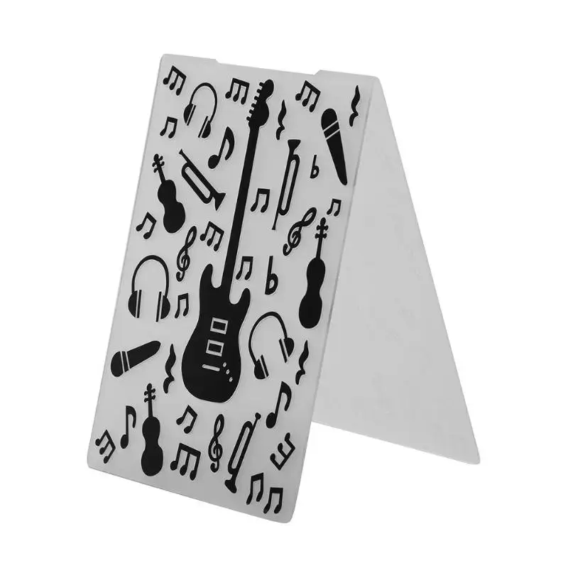 

1pc Guitar Music Note Plastic Embossing Folder Template For Scrapbooking DIY Photo Album Paper Card Craft Template Decoration