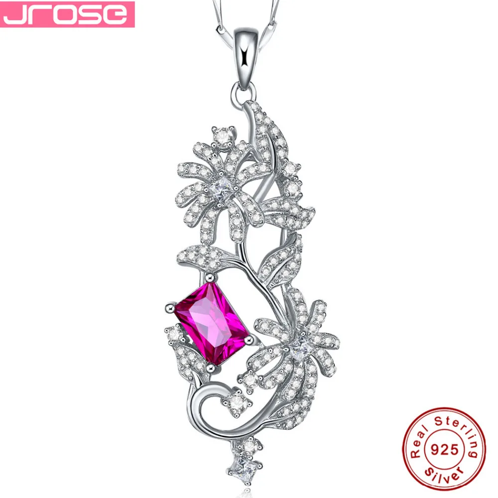 

Jrose Fine Wedding Engagement Jewelry AAA CZ 100% Solid 925 Sterling Silver Pendant Necklace Women Gift With Chain Free Shipping