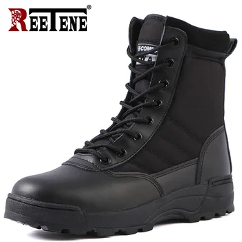 

REETENE Men'S Military Boots Tactical Army Boots Mens Work Safty Shoes Special Force Tactical Desert Combat Men'S Boots