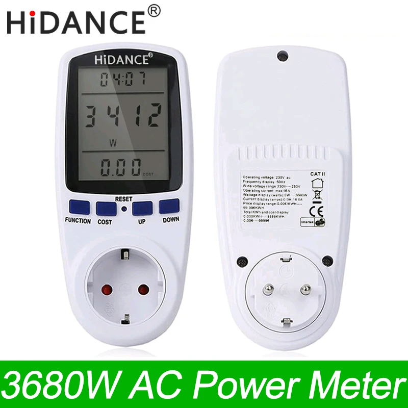 baratas HiDANCE Medidores De Energia AC 220 v digital wattmeter watt monitor de medidor de energia tomada de Medição do consumo de electricidade da ue analisador