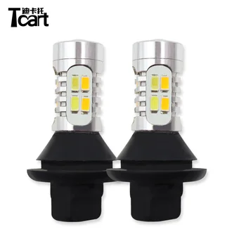 

Tcart Auto Led Light Daytime Running Light Front Turn Signals Light Car DRL Led Winker Bulb White+Yellow Lamp 20W T20 7440 WY21W