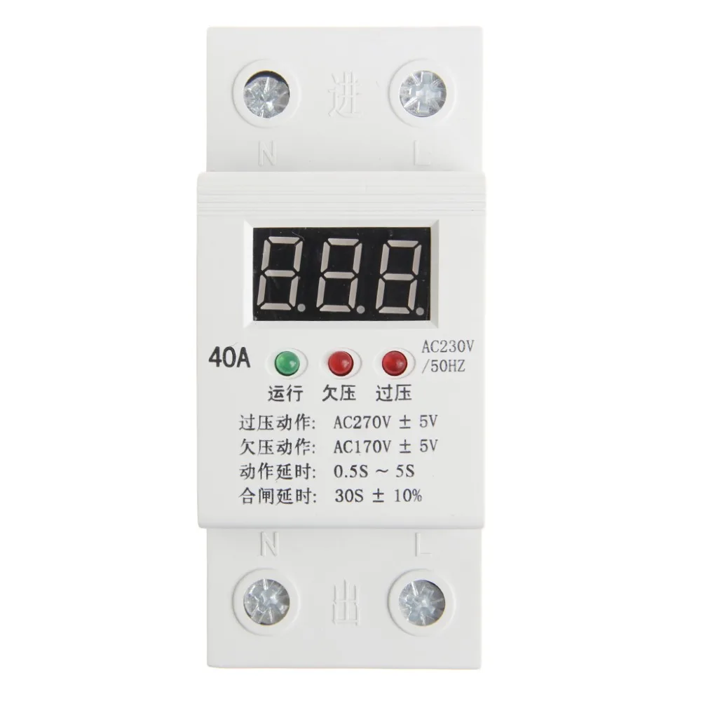 

40A Automatic Reconnect Over Under Voltage Protection Voltmeter Monitor Relay