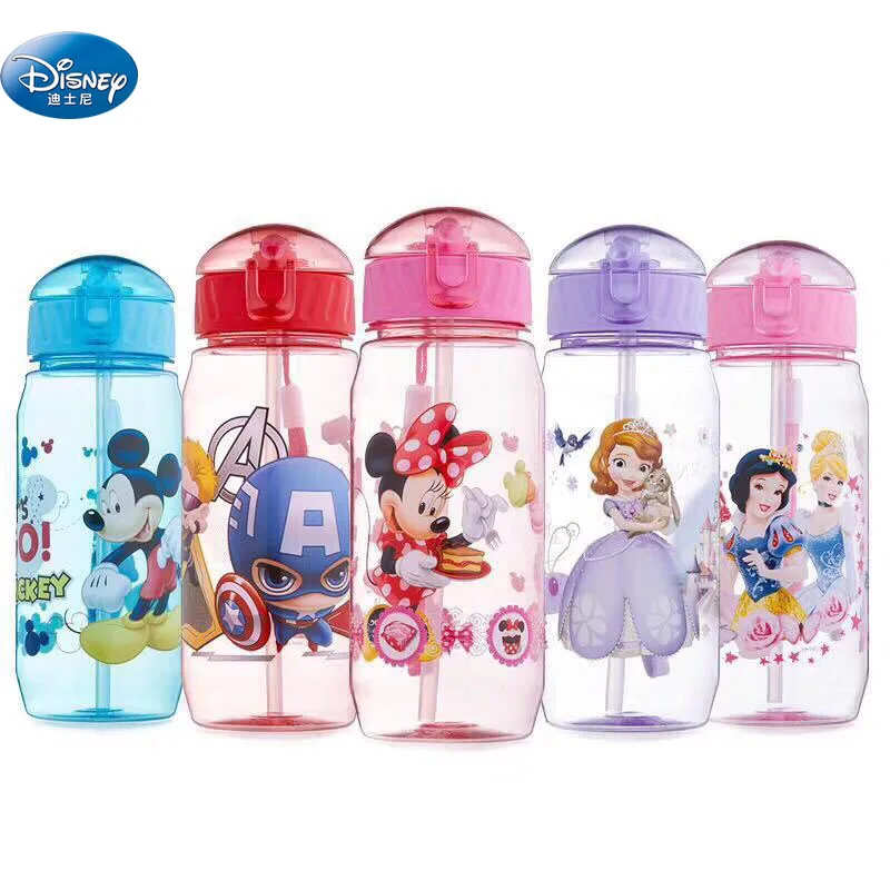  Disney 450 ML Baby Minnie Mickey  Feeding Cup with straw Cartoon  snow White Sports  water Bottle