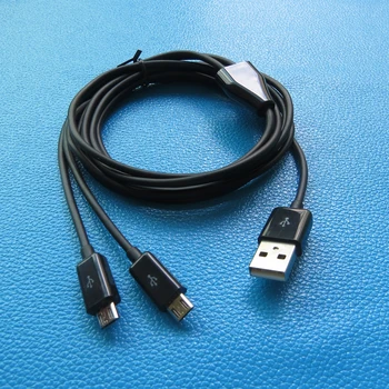 

24AWG 2meter 6ft Dual Micro USB Splitter Cable Power 2 Micro USB Devices At Once