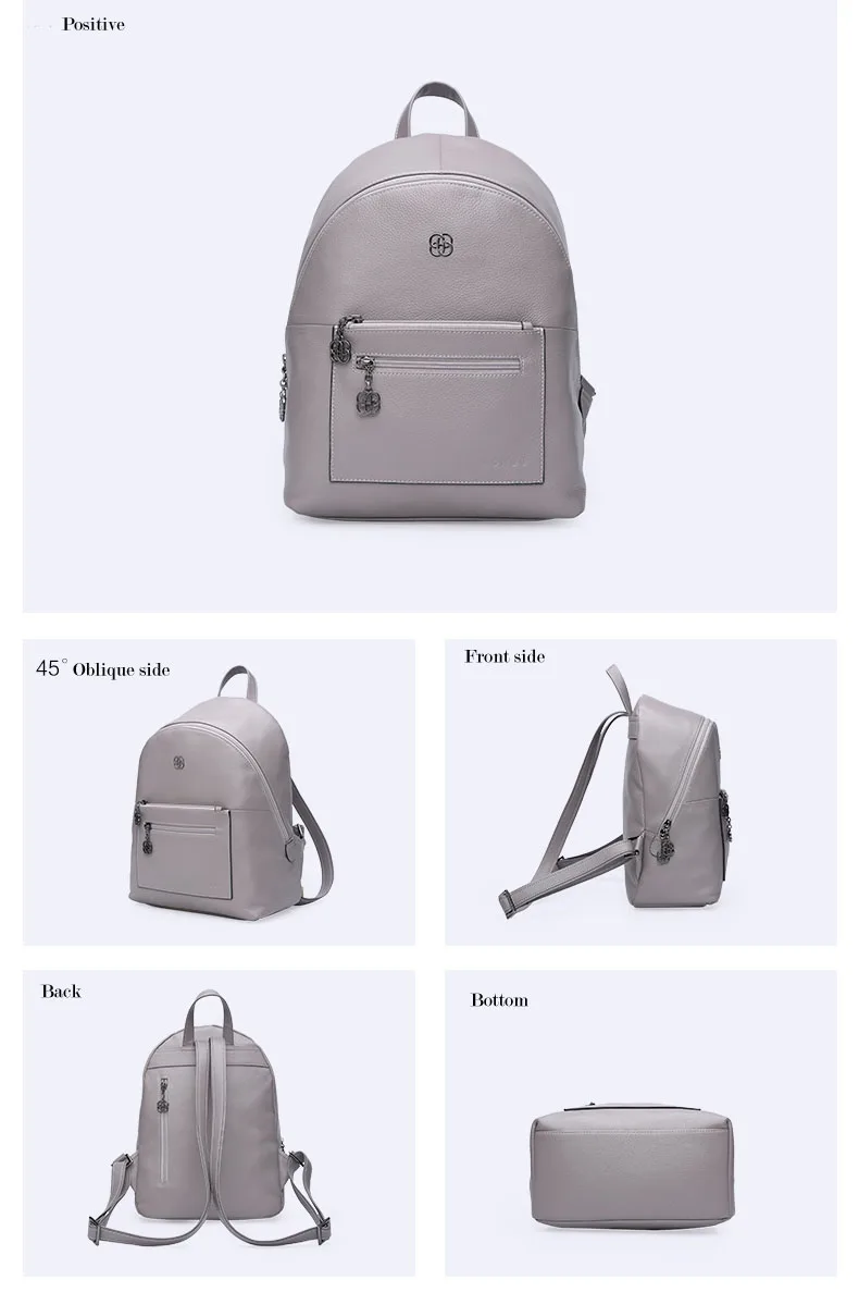 Fashion Women Backpacks Natural Top Layer Cow Leather Crossbody Bag Student Bag Teenagers Girls Travel Bags Simple Versatile Bag         H51940322- (8)