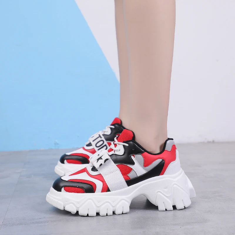 

Summer New Women Dad Shoes 2019 New Women Thick Sole Heightening Shoes Platform Sneakers Breathable Mesh Chunky Sneakers