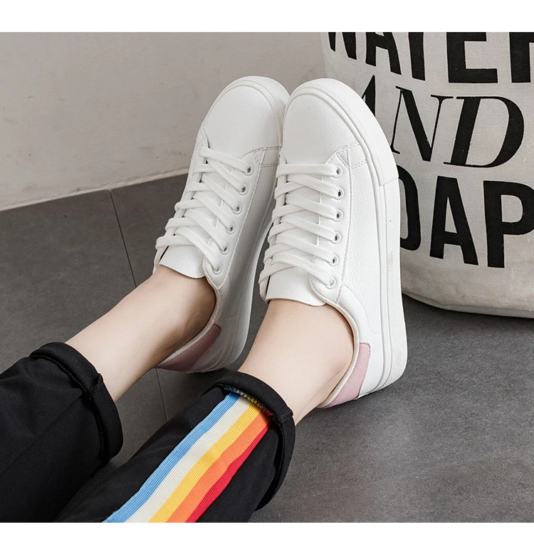 

Women shoes 2018 spring hot white fashion pu leather women sneakers breathable tenis feminino female shoes woman