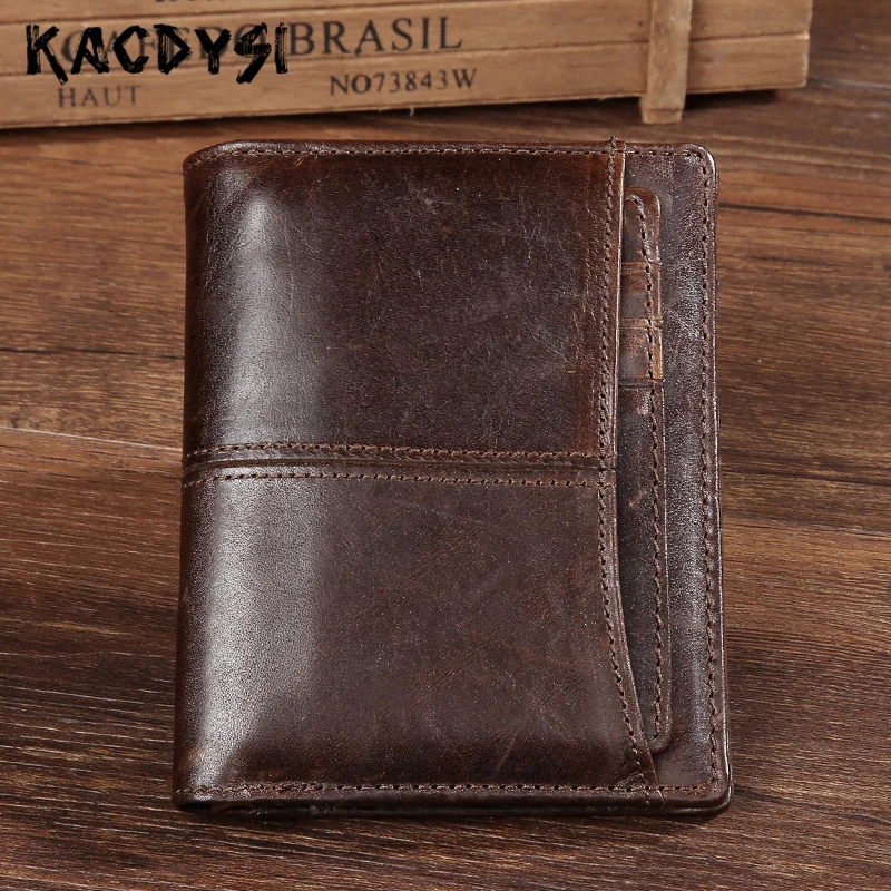 Original Oil Wax Leather Mens Wallets Vintage Man Real Cow Money Clips Short Billfold Cash Purse Simple Carteira | Багаж и сумки