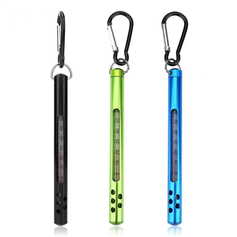 

Fishing Thermometer Stream Water Temperature Measurement Metal Fly Fishing Water Thermometer with Carabiner Fishing Accessories