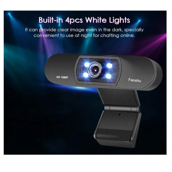 Цифровая веб камера Fanshu USB 2 0 Full HD 1080P с микрофоном прищепка МП CMOS для компьютера ПК