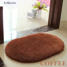 Кофе из мягкого плюша; впитывающая губка Спальня ванная пол для душа Дверной Коврик Гостиная Холл Non-slip Овальный коврик