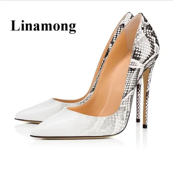 

Sexy Pointed Fashion Thin High Heel Shallow Snakeskin pattern Five Color Wedding Party Dress Female Shoes Women Pumps