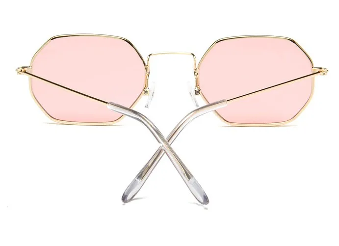 Модные солнцезащитные очки Для женщин Брендовая дизайнерская обувь Малый оправа для очков многогранник прозрачные солнцезащитные очки Для мужчин Винтаж солнцезащитные очки с шестигранной металлической оправе