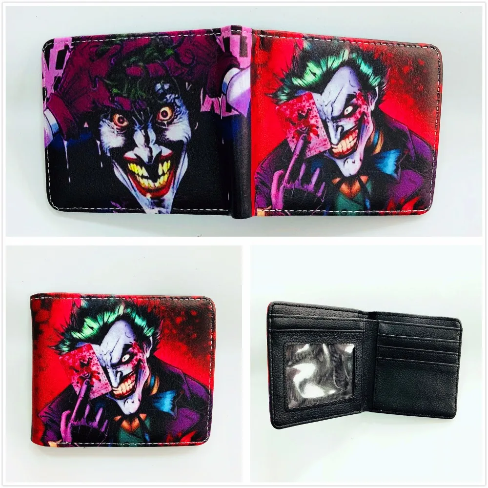 2018 Лидер продаж мультфильм Джокер кошелек короткие Искусственная кожа бумажник bi-fold держатель кредитной карты бумажник W934J