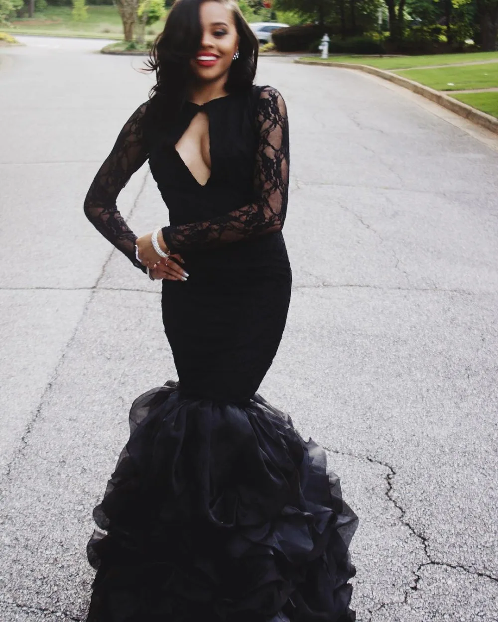 Long Sleeve Mermaid Prom Dresses