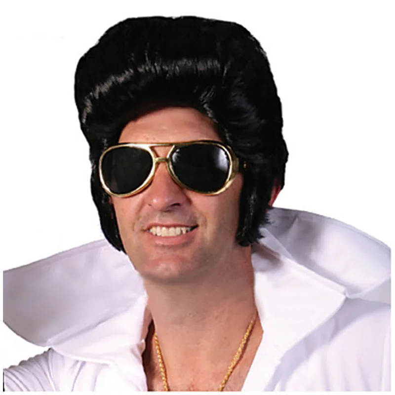 Factory Direct Sale Elvis Presley Wig Wholesale Black Men Short Wigs Special Supply Elvis
