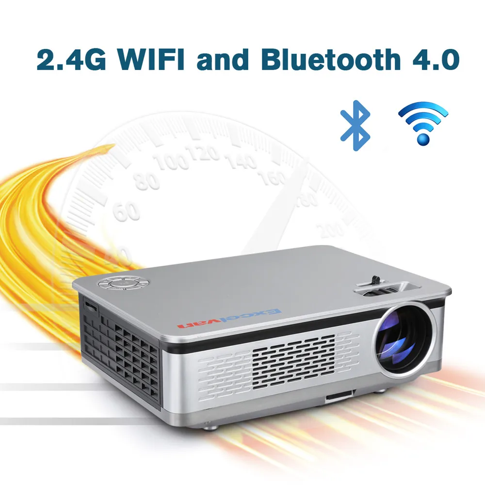 Excelvan HT60 المنزل العارض الروبوت 6.0 1080 P 3200lm المنزل مسرح سينما لعبة فيديو WIFI بلوتوث مع شحن بلوتوث لوحة المفاتيح