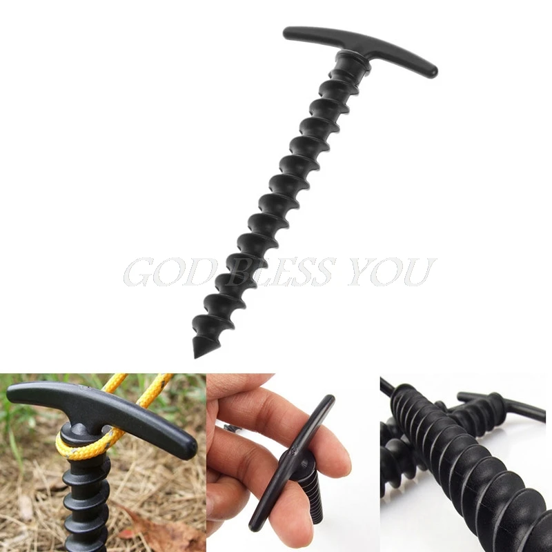 

Outdoor Camping Tent Stakes Pegs Pins 14.5cm Plastic Screw Spiral Nails Awning Trip Kit Camping Accessories