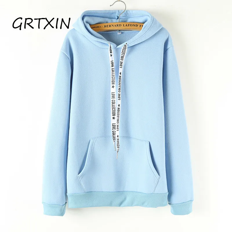 Women Hoodies 2019 Female Long Sleeve Solid Color Hooded