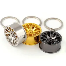 New Design Car Key Chain Key Ring Cool Luxury metal Keychain creative wheel hub chain For Man Women Gift