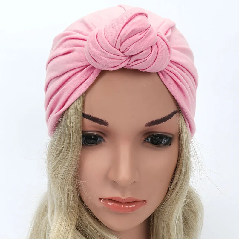 Для женщин леди эластичный 1 шт. тюрбан шляпа хлопок эластичный мусульманский узел горячая распродажа популярные аксессуары для волос