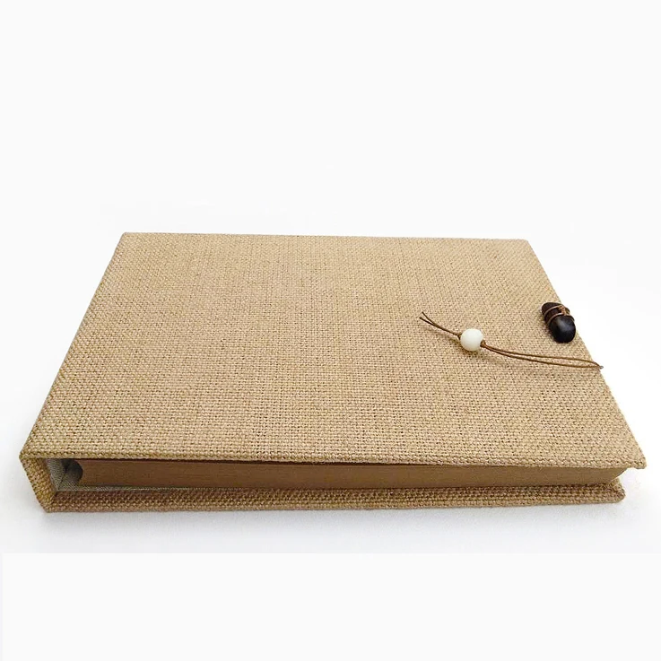 

Linen Cover 28*20CM Sticky Type Handmade DIY Album Blank Graffiti Kraft Paper Inside Page Wedding Scrapbooking Book Gift B