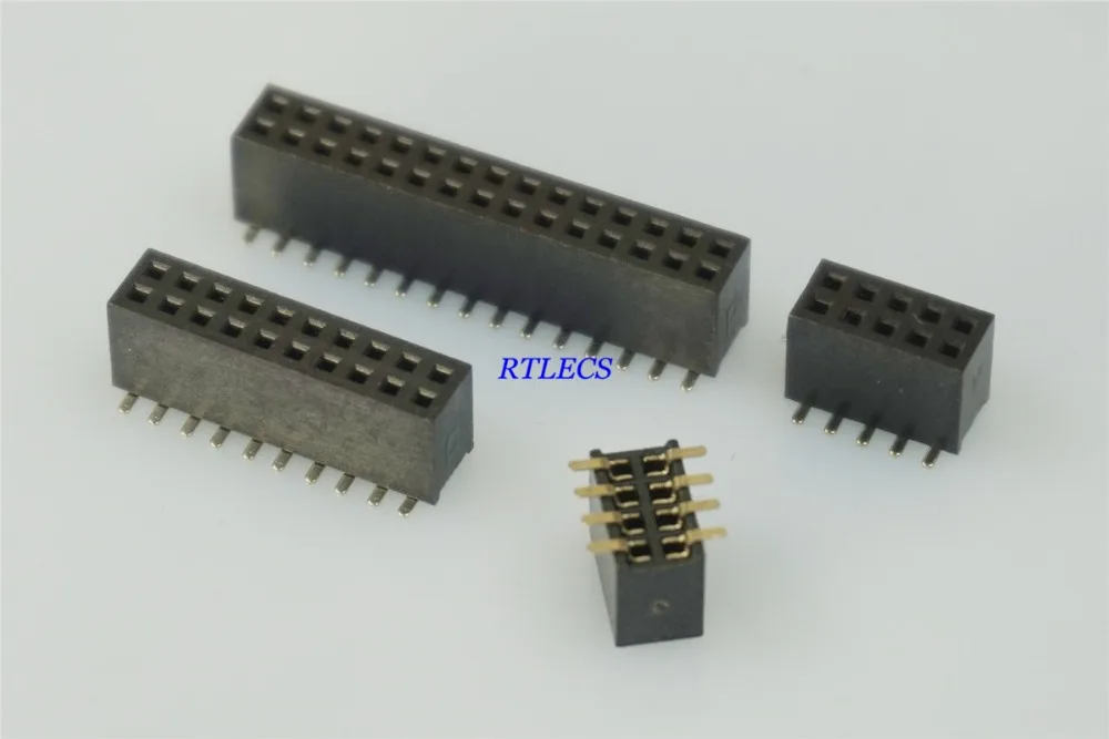 

10 pcs SMT 1.27 mm Double Row PCB Female Header Socket 4 6 8 10 12 14 16 20 24 26 30 40 44 50 60 80 100 Pin Surface Mount
