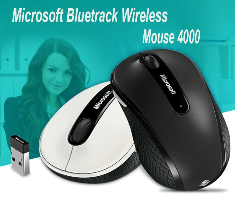 Microsoft 4000 Портативный с Blueshin Технология Bluetooth 4,0 для ноутбуков с USB разъемом Интерфейс 2,4 ГГц 1000 Точек на дюйм Silent Беспроводной Мышь
