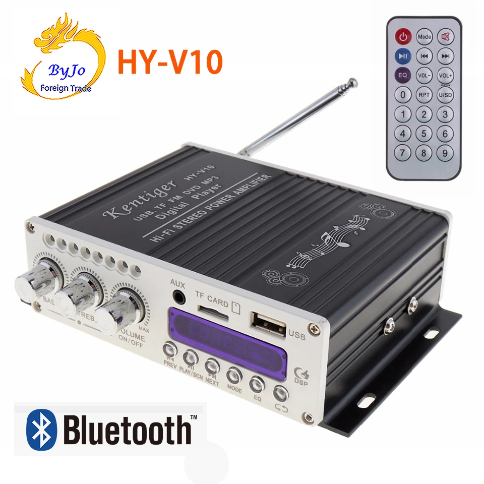 Hy V10 ワット 2 ハイファイ Bluetooth 車のパワーアンプ 2 チャンネル Fm ラジオプレーヤーサポート Sd Usb Dvd Mp3 入力 Hyv10 アンプ Aliexpress