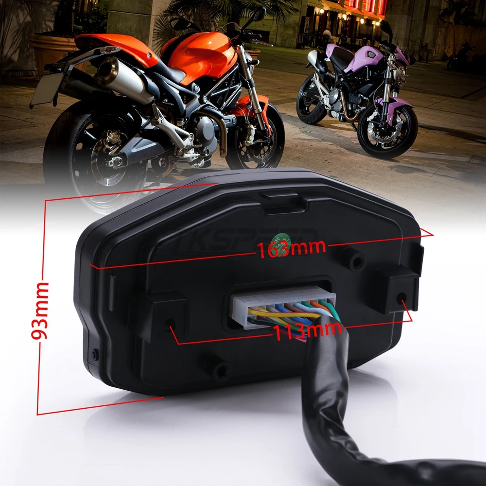  For 124 Cylinders Motorcycle Universal LED LCD Speedometer Digital Backlight Odometer For BMW Honda - 33038204555