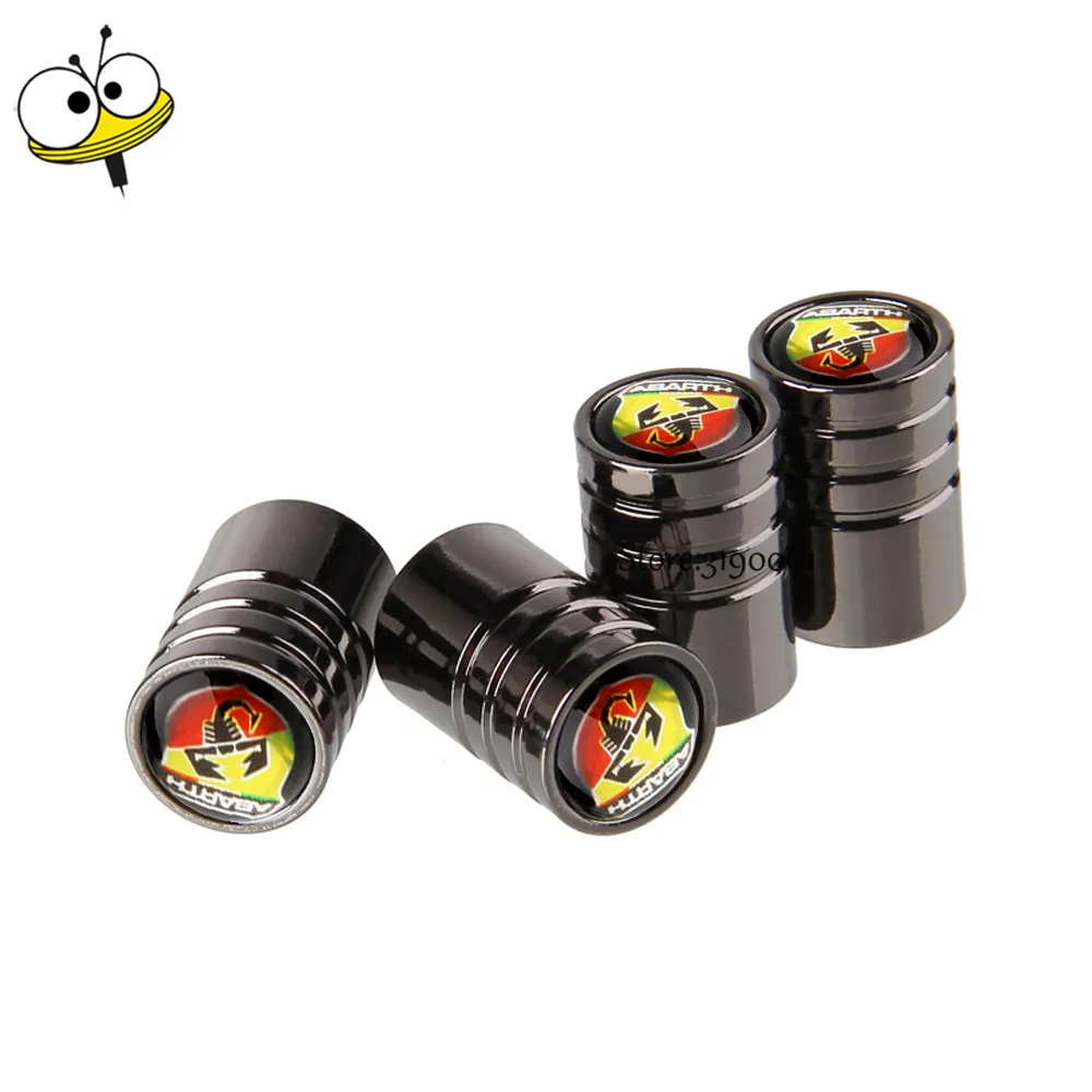 

Car Accessories Auto Wheels Tire Valve Caps Sticker For Abarth logo for Abarth 124 595 695 500 Fiat 500l 500c Punto Panda Stilo