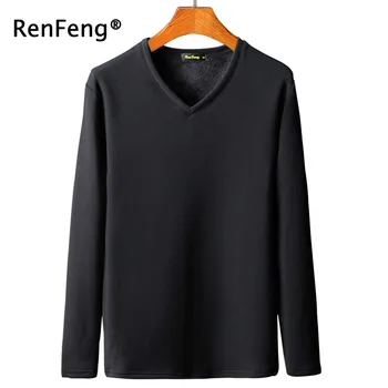 

winter clothes men's plus velvet underwear long-sleeved hoodie solid primer t shirt men's warm clothing thick Autumn undershirt