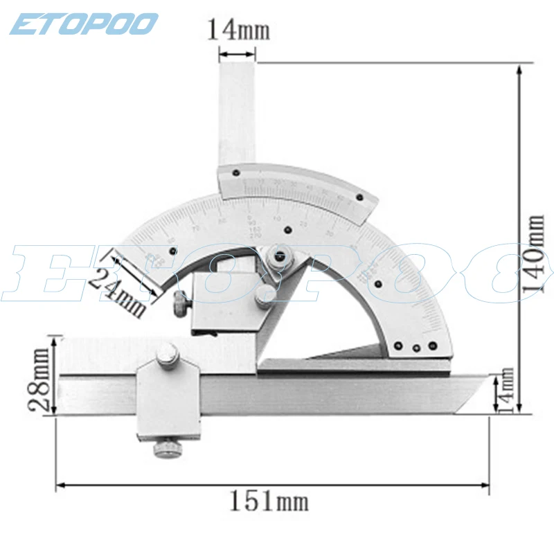 0-320 Градусов Универсальный угол правителя многофункциональный Угол транспортир измерительный инструмент инструменты