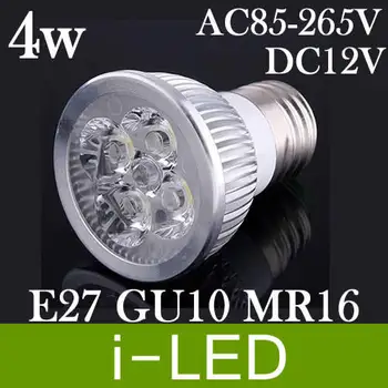 

30pcs/lot E14 Led Bulb Lamp 4W 4 Led Spot Light 85-265V mr16 e27 gu10 Warm White/White Light 450 Lumen Energy saving lamp lamp