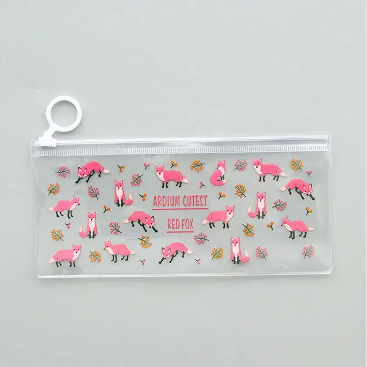 Mysterious Small Flowers Animals PVC Waterproof Pencil Cases Stationery Storage Office School Supplies Pencil Bags for Girls - Цвет: A