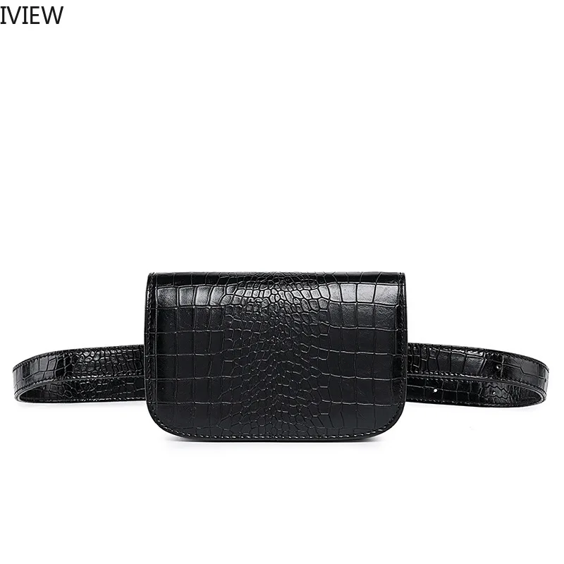 

2019 New Fashion Waist Packs Mini Pockets Crocodile Pattern Chest Bag Shoulder Bag Fanny Packs Waist Leather Bag Woman