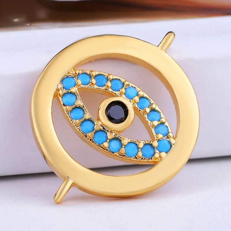 

Fashion 3 Colors Evil Eye CZ Connector for Women Bracelets Micro Pave Cubic Zirconia Connertors Finding Wholesale Dropshipping