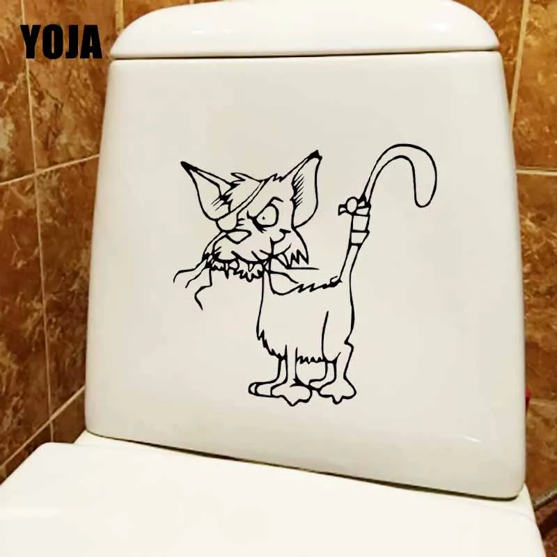 YOJA 22.9X23.2CM плохо кошка Спальня домашняя декорация Наклейка на стену забавные