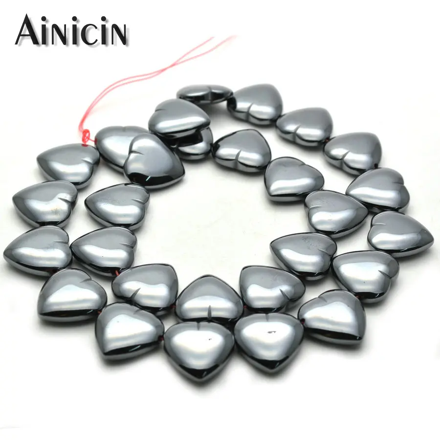

2Strands (56 beads) Black Hematite 15x15mm Heart Shape Strand Loose Beads Fashion Women Jewelry Making Findings