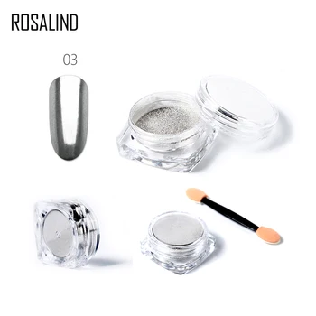

ROSALIND 5 Colors Nail Glitter Aluminum Flakes Magic Mirror Effect Powders Sequins Nail Gel Polish Chrome Pigment Decorations